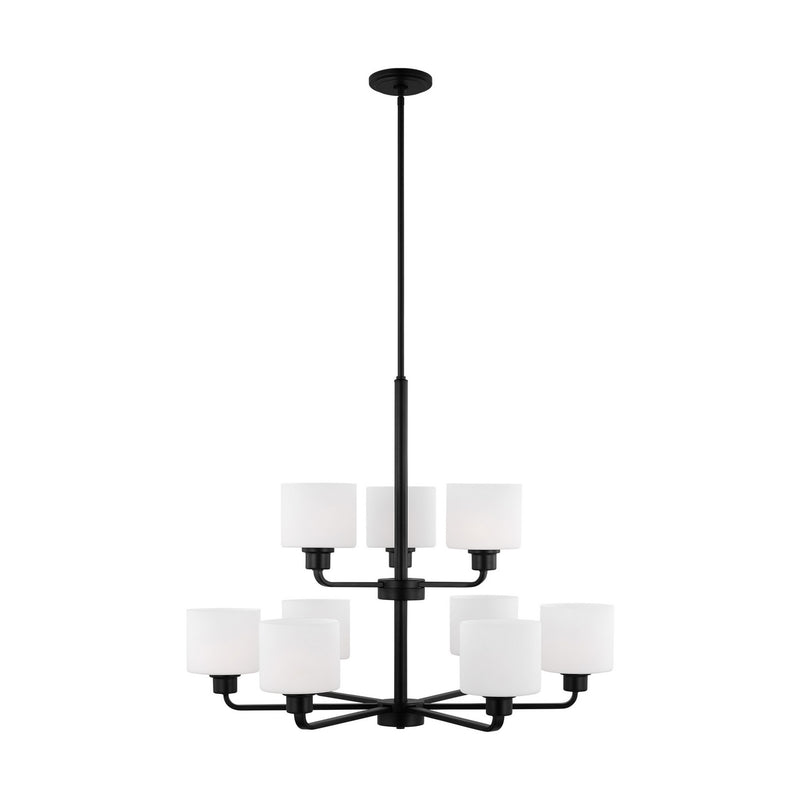 Generation Lighting 3128809EN3-112 Canfield Nine Light Chandelier, Midnight Black Main Image.jpg