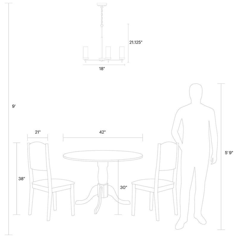 Visual Comfort Studio 3190303-112 Zire Three Light Chandelier, Midnight Black Alternate Image.jpg