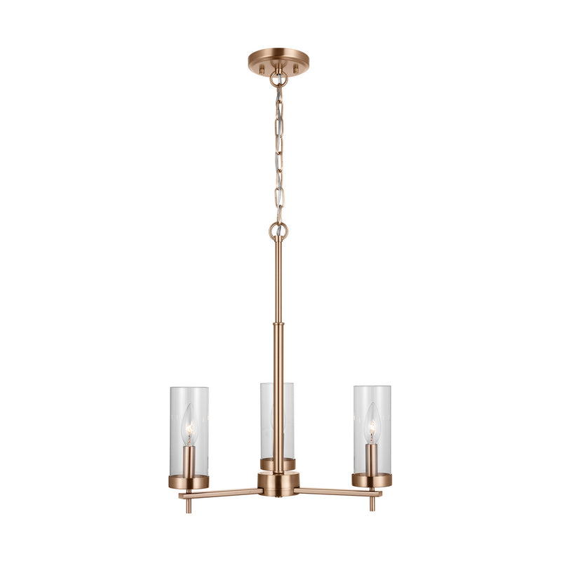 Visual Comfort Studio 3190303-848 Zire Three Light Chandelier, Satin Brass Main Image.jpg