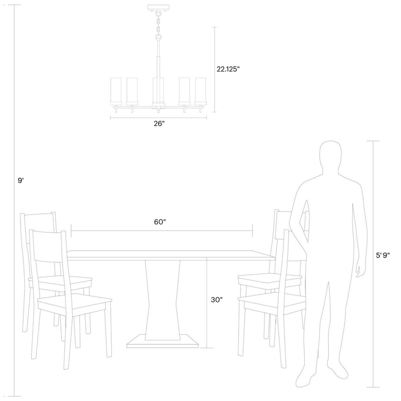 Visual Comfort Studio 3190305-112 Zire Five Light Chandelier, Midnight Black Alternate Image 4.jpg