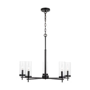 Visual Comfort Studio 3190305-112 Zire Five Light Chandelier, Midnight Black Main Image.jpg
