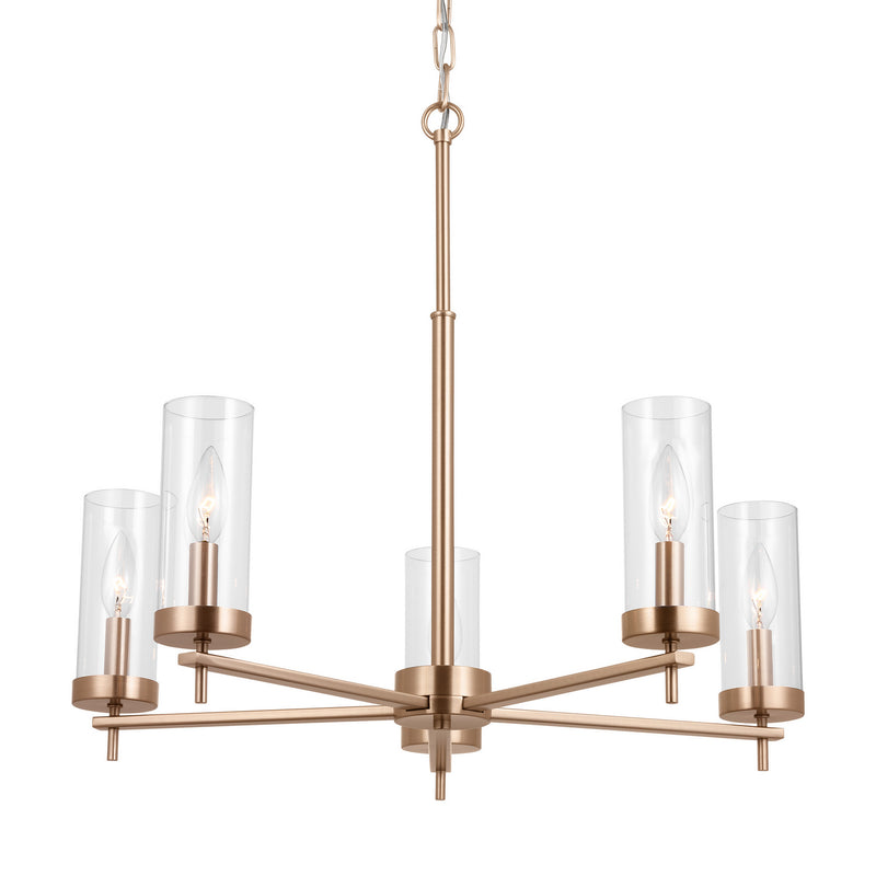Visual Comfort Studio 3190305-848 Zire Five Light Chandelier, Satin Brass Alternate Image.jpg
