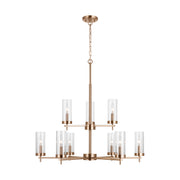 Visual Comfort Studio 3190309-848 Zire Nine Light Chandelier, Satin Brass Main Image.jpg