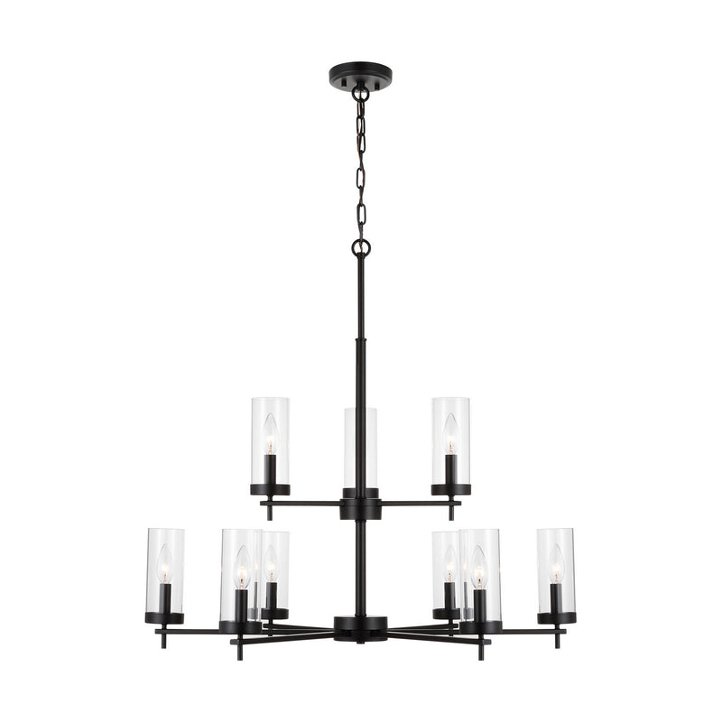 Visual Comfort Studio 3190309EN-112 Zire Nine Light Chandelier, Midnight Black Main Image.jpg