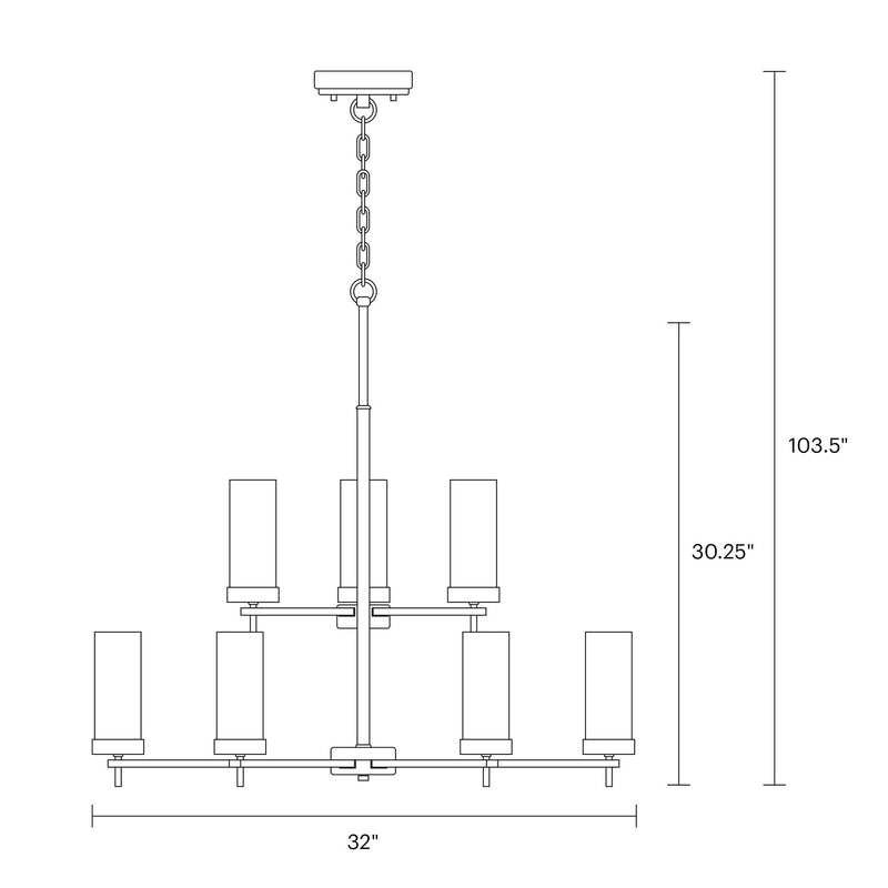 Visual Comfort Studio 3190309EN-848 Zire Nine Light Chandelier, Satin Brass Alternate Image 4.jpg