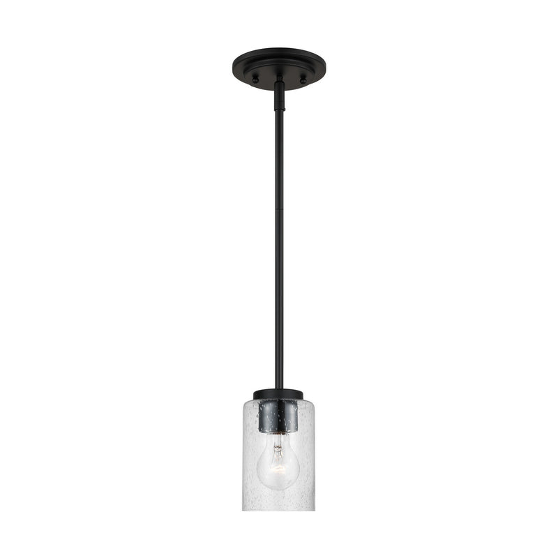 Generation Lighting 61170-112 Oslo One Light Mini-Pendant, Midnight Black Main Image.jpg