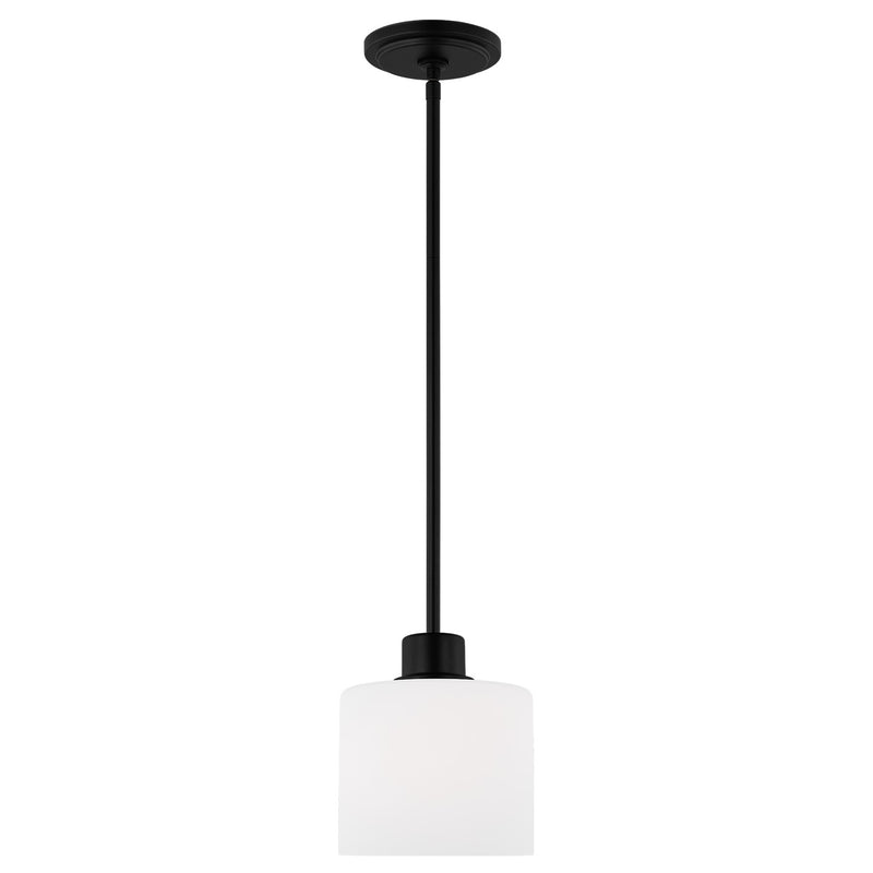 Generation Lighting 6128801-112 Canfield One Light Mini-Pendant, Midnight Black Main Image.jpg