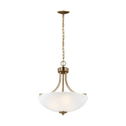 Generation Lighting 6616503-848 Geary Three Light Pendant, Satin Brass Main Image.jpg