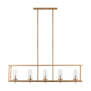 Visual Comfort Studio 6690305-848 Zire Five Light Island Pendant, Satin Brass Alternate Image.jpg