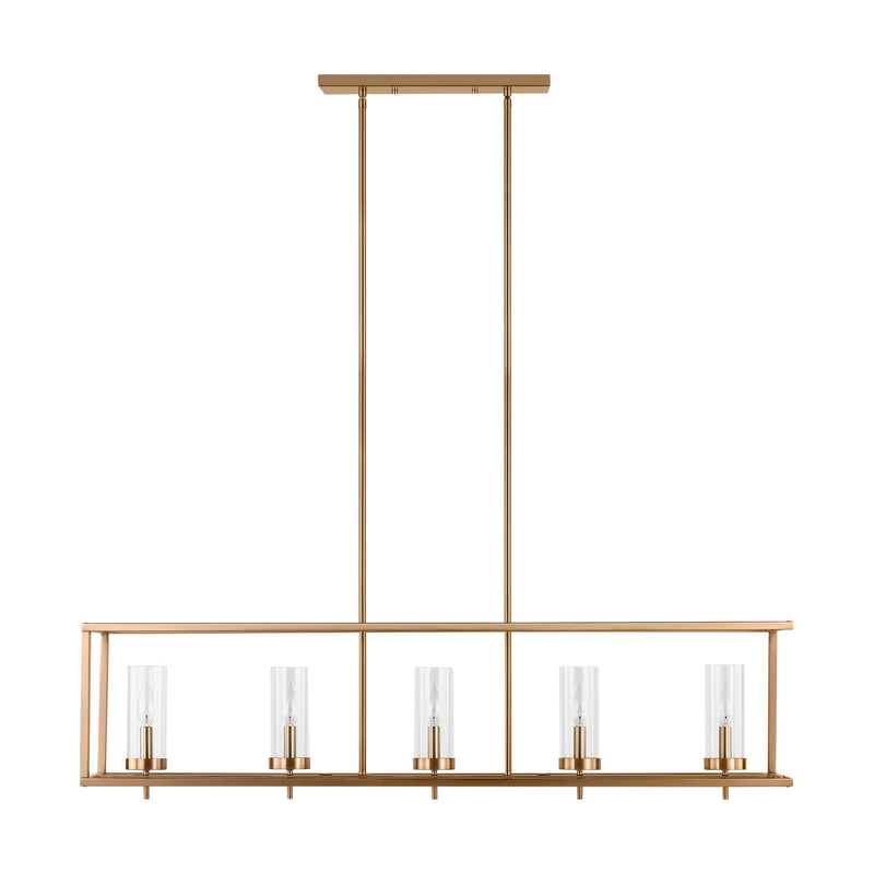 Visual Comfort Studio 6690305-848 Zire Five Light Island Pendant, Satin Brass Alternate Image.jpg