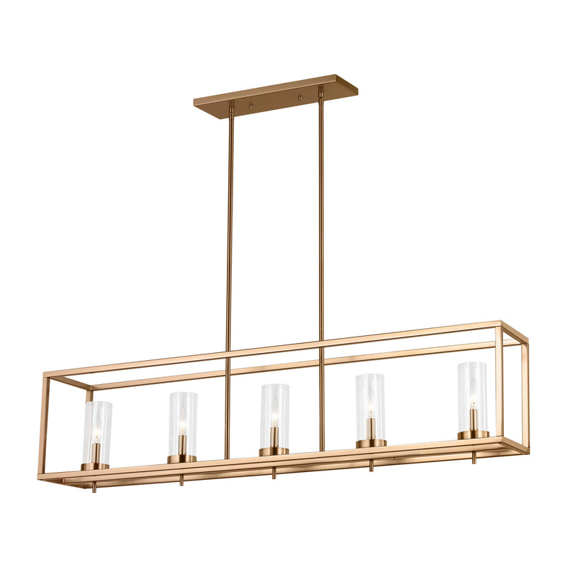 Visual Comfort Studio 6690305-848 Zire Five Light Island Pendant, Satin Brass Main Image.jpg