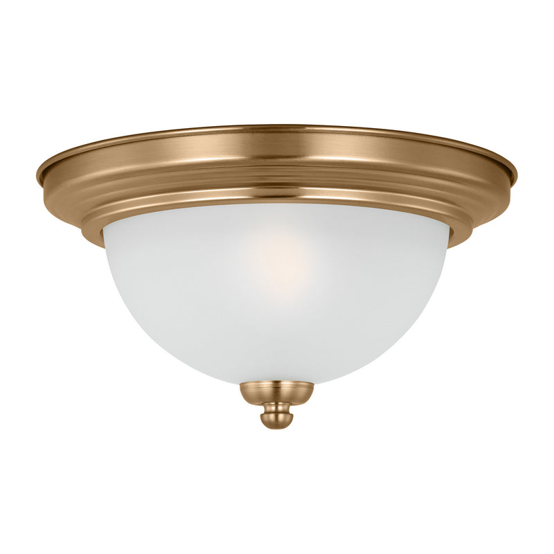 Generation Lighting 77063-848 Geary One Light Flush Mount, Satin Brass Main Image.jpg
