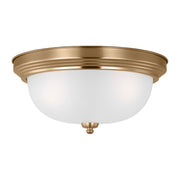Generation Lighting 77065-848 Geary Three Light Flush Mount, Satin Brass Main Image.jpg