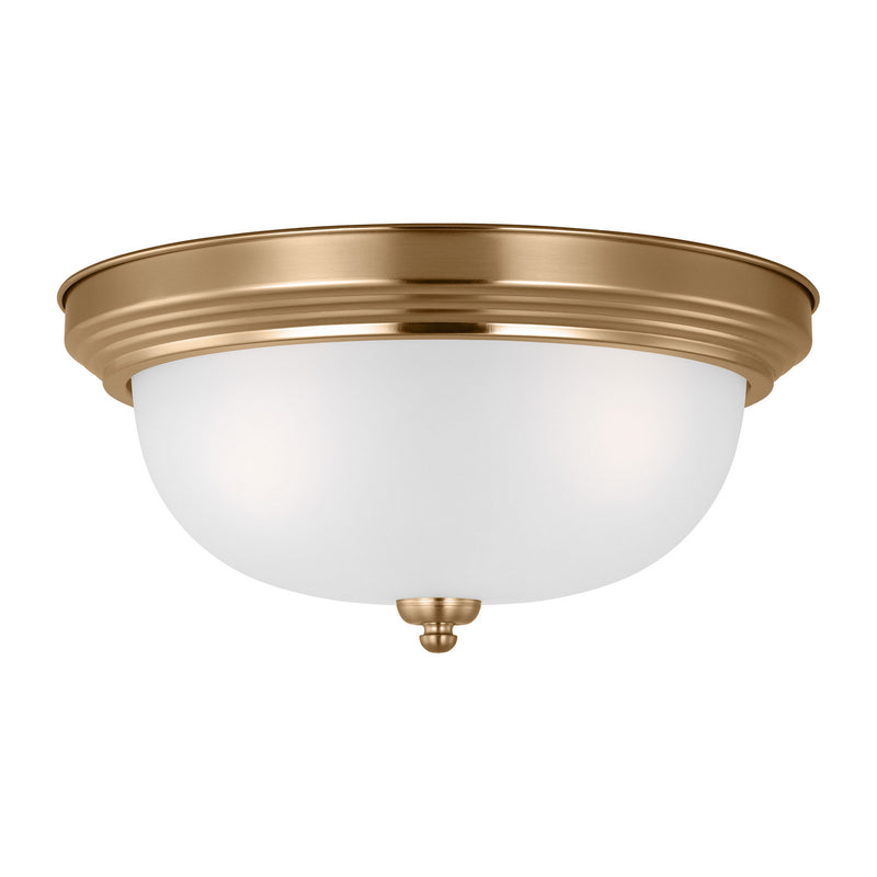 Generation Lighting 77065-848 Geary Three Light Flush Mount, Satin Brass Main Image.jpg