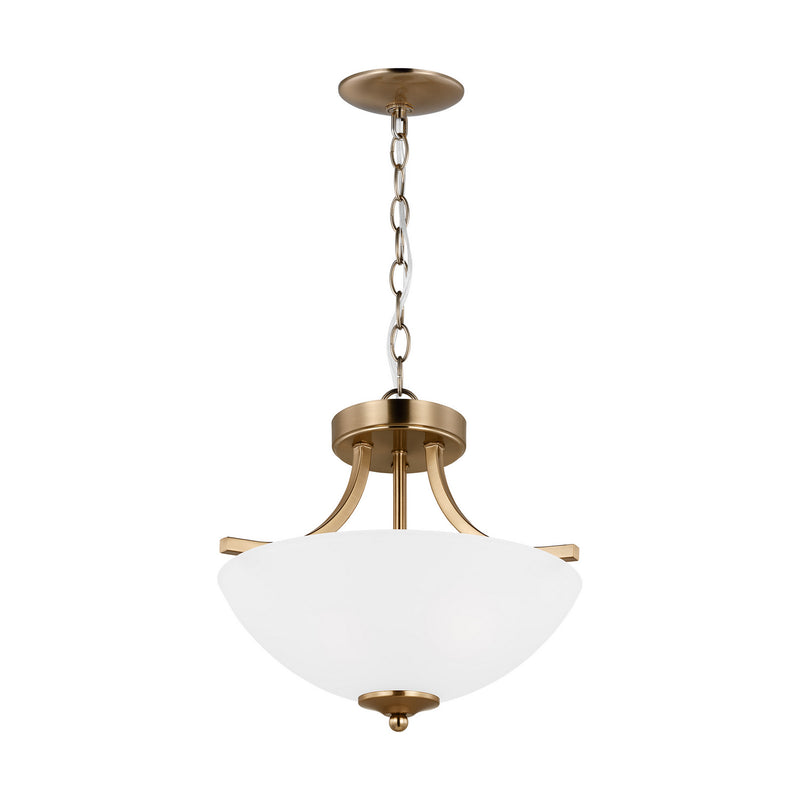 Generation Lighting 7716502-848 Geary Two Light Semi-Flush Convertible Pendant, Satin Brass Alternate Image.jpg