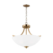 Generation Lighting 7716503-848 Geary Three Light Semi-Flush Convertible Pendant, Satin Brass Alternate Image.jpg