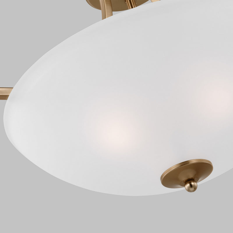 Generation Lighting 7716503-848 Geary Three Light Semi-Flush Convertible Pendant, Satin Brass Alternate Image 3.jpg