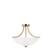 Generation Lighting 7716503EN3-848 Geary Three Light Semi-Flush Convertible Pendant, Satin Brass Main Image.jpg