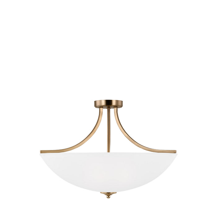 Generation Lighting 7716504EN3-848 Geary Four Light Semi-Flush Convertible Pendant, Satin Brass Main Image.jpg