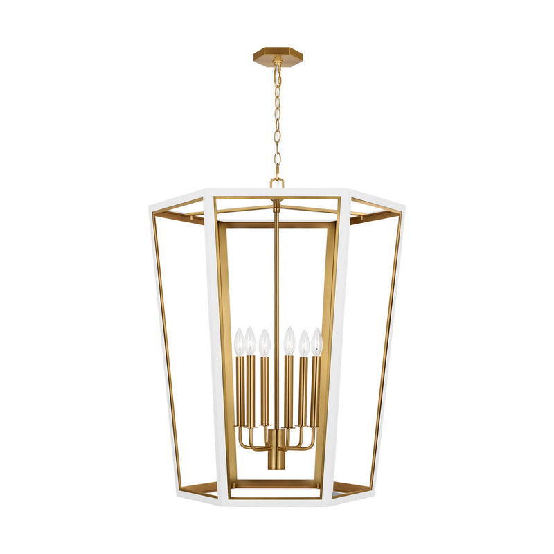 Visual Comfort Studio AC1106MWTBBS Curt Six Light Lantern, Matte White Main Image.jpg