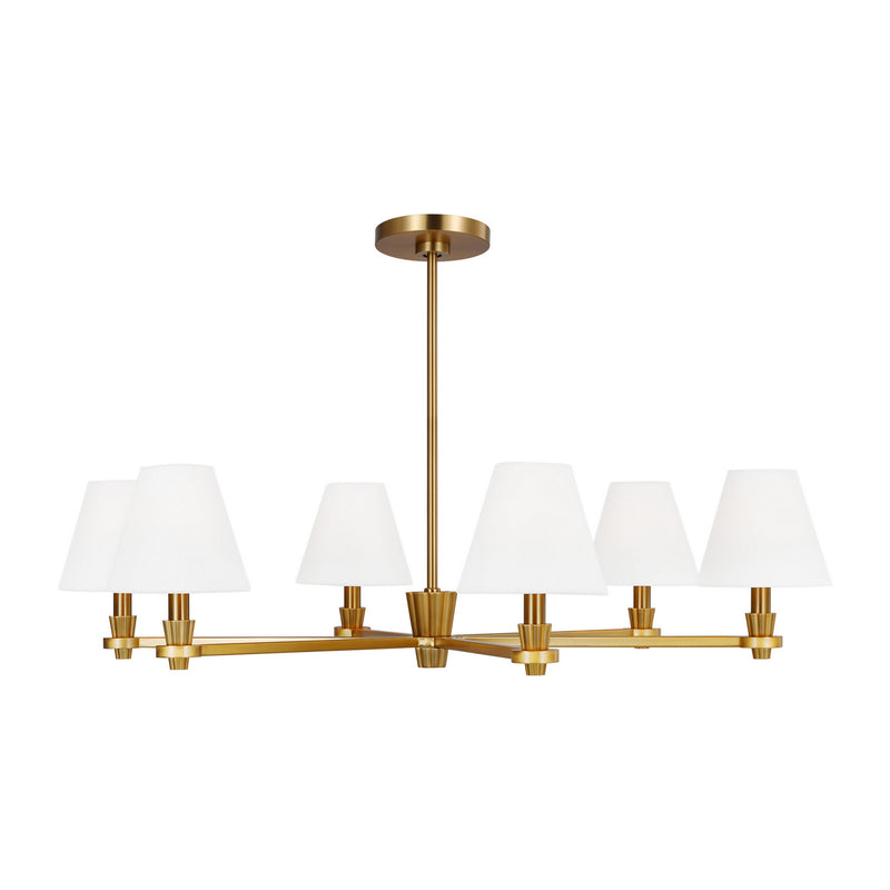 Visual Comfort Studio AC1126BBS Paisley Six Light Chandelier, Burnished Brass Main Image.jpg