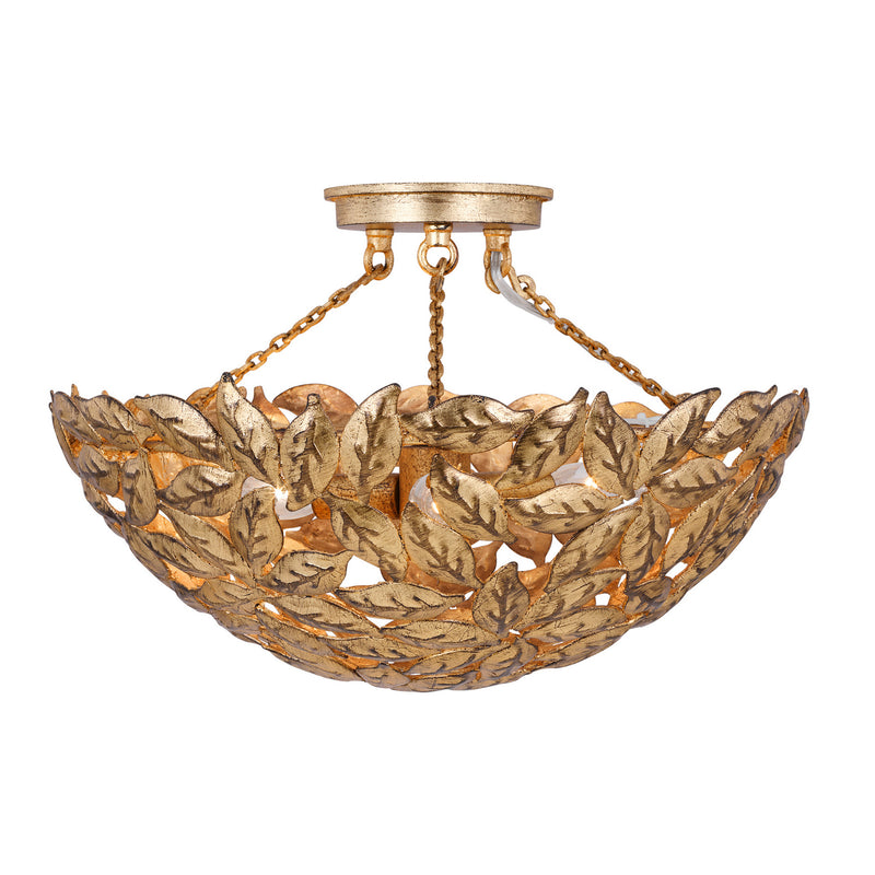 Visual Comfort Studio AF1173ADB Kelan Three Light Semi Flush Mount, Antique Gild Main Image.jpg