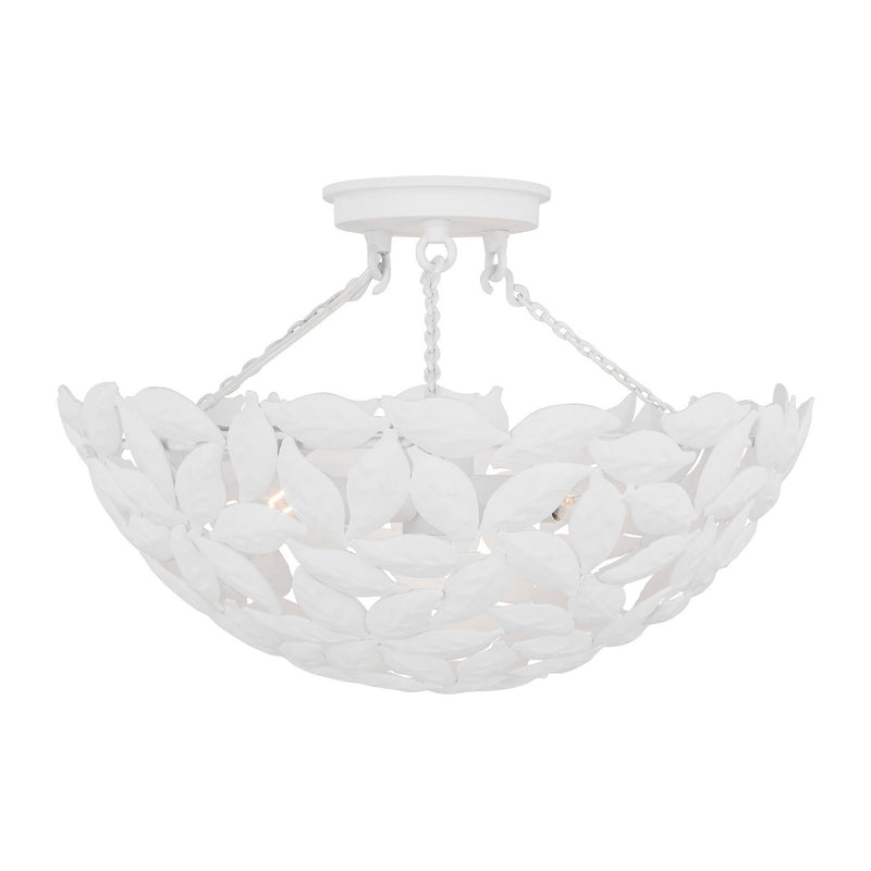 Visual Comfort Studio AF1173TXW Kelan Three Light Semi Flush Mount, Textured White Main Image.jpg