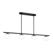 Visual Comfort Studio EC1264AI Lune Four Light Linear Chandelier, Aged Iron Main Image.jpg