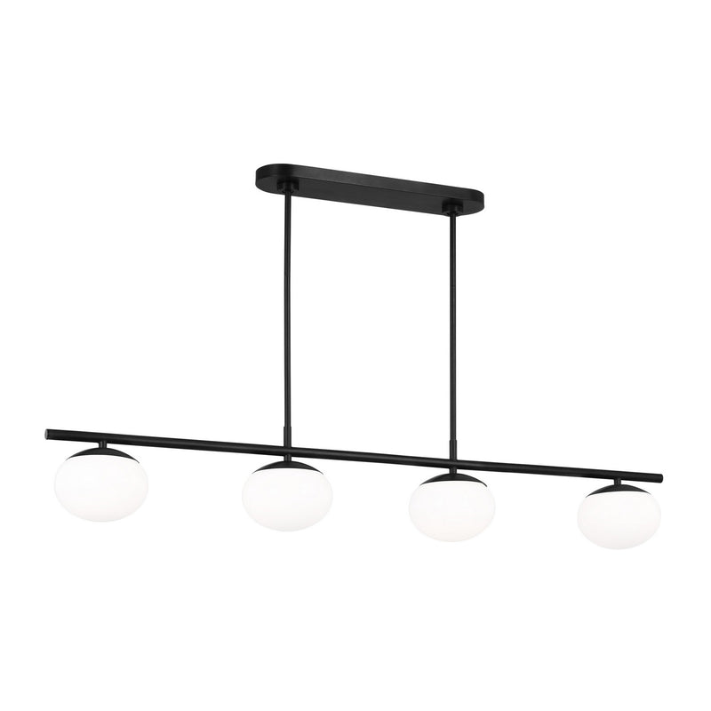 Visual Comfort Studio EC1264AI Lune Four Light Linear Chandelier, Aged Iron Main Image.jpg