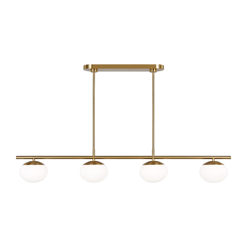 Visual Comfort Studio EC1264BBS Lune Four Light Linear Chandelier, Burnished Brass Main Image.jpg