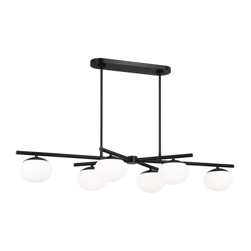 Visual Comfort Studio EC1276AI Lune Six Light Linear Chandelier, Aged Iron Main Image.jpg