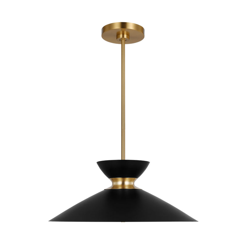 Visual Comfort Studio EP1231MBKBBS Heath One Light Pendant, Midnight Black and Burnished Brass Main Image.jpg