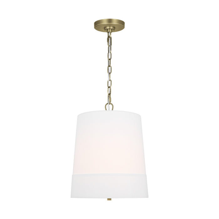 Visual Comfort Studio LP1081TWBWLW Ivie One Light Pendant, Time Worn Brass Main Image.jpg