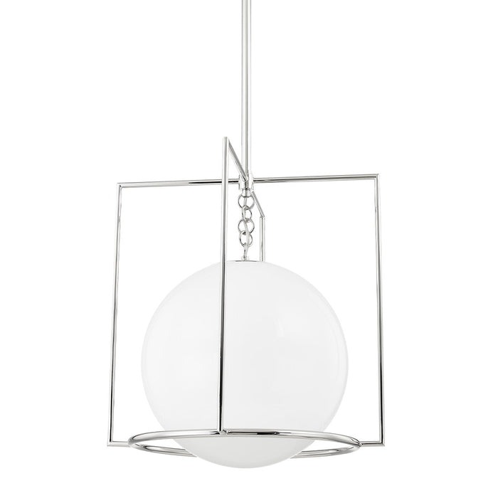 Mitzi H648701L-PN Frankie One Light Pendant, Polished Nickel Main Image.jpg