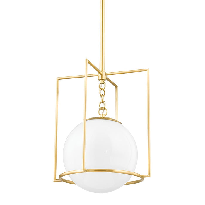 Mitzi H648701S-AGB Frankie One Light Pendant, Aged Brass Main Image.jpg