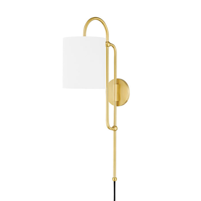 Mitzi HL641201-AGB Caroline One Light Wall Sconce, Aged Brass Main Image.jpg