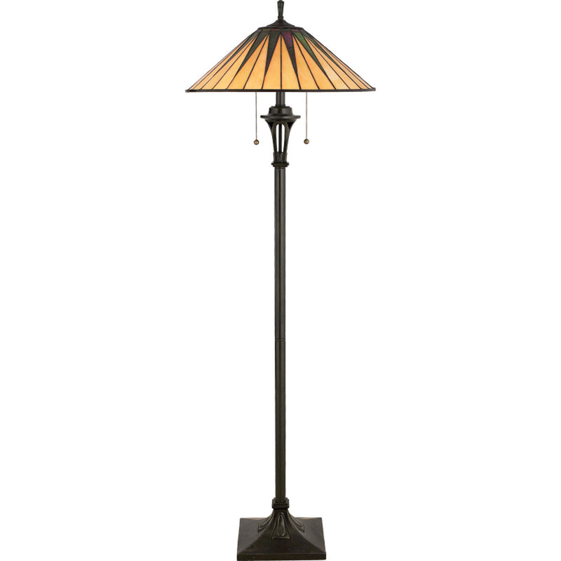 Quoizel TF9397VB Gotham Two Light Floor Lamp, Vintage Bronze Main Image.jpg