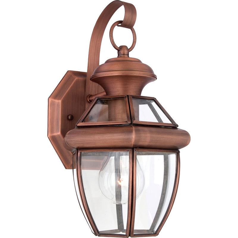 Quoizel NY8315AC Newbury One Light Outdoor Wall Lantern, Aged Copper Main Image.jpg