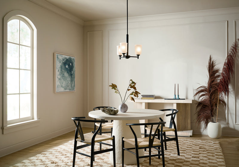 Kichler 43670BK Three Light Mini Chandelier, Black (6)