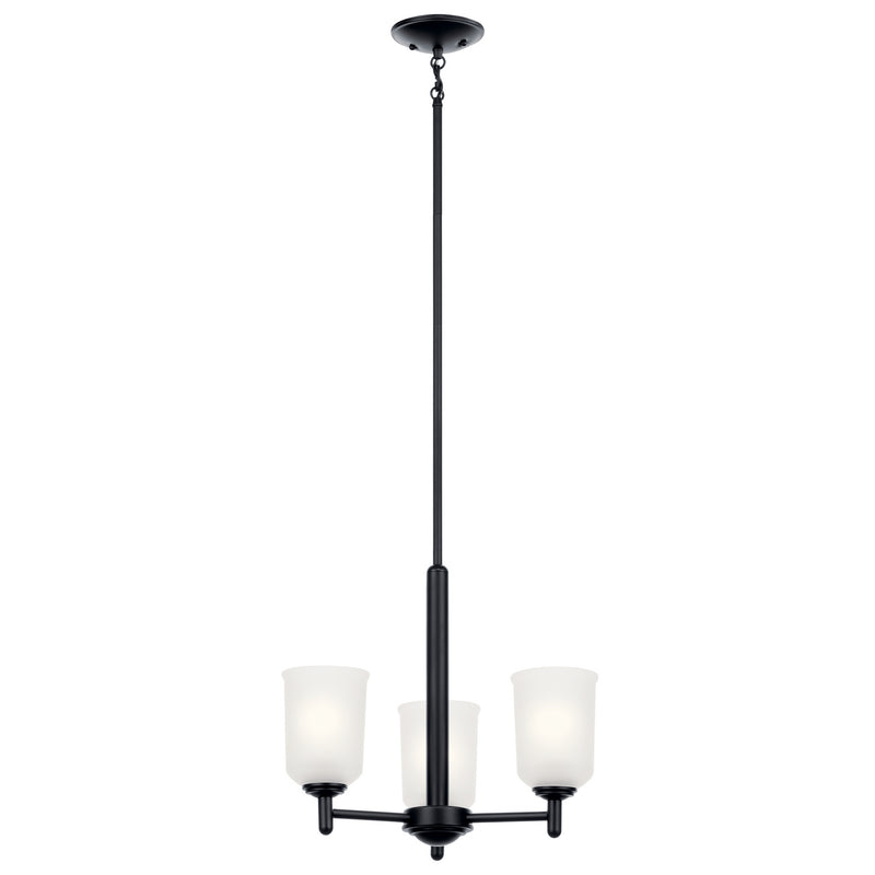 Kichler 43670BK Three Light Mini Chandelier, Black