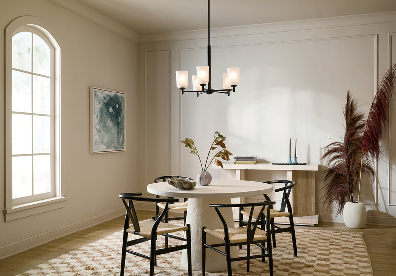 Kichler 43671BK Five Light Chandelier, Black (6)