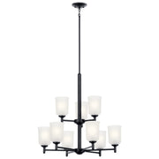 Kichler 43672BK Nine Light Chandelier, Black