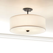 Kichler 43675BK Three Light Semi Flush Mount, Black (6)