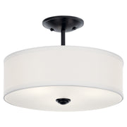 Kichler 43675BK Three Light Semi Flush Mount, Black