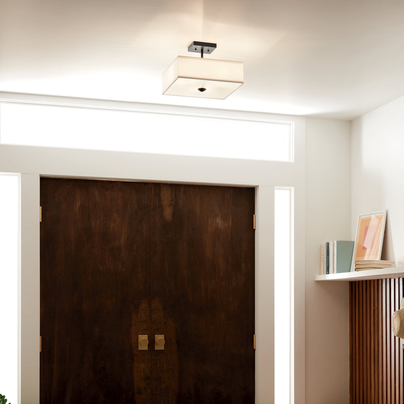 Kichler 43691BK Three Light Semi Flush Mount, Black (5)