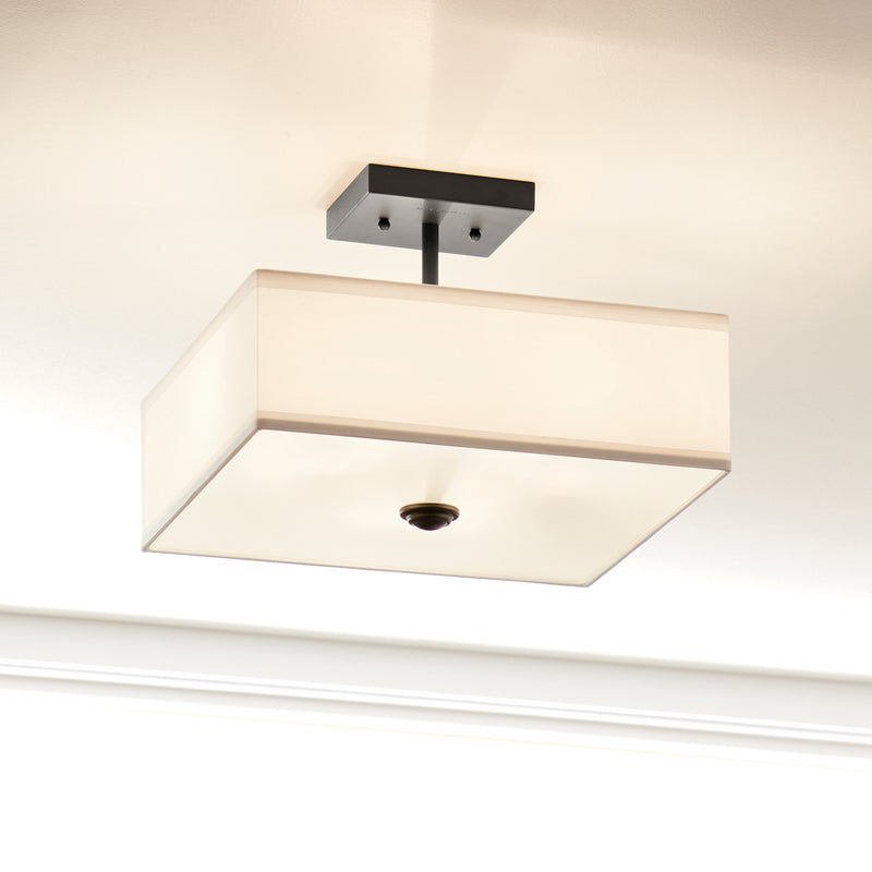 Kichler 43691BK Three Light Semi Flush Mount, Black (6)