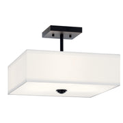 Kichler 43691BK Three Light Semi Flush Mount, Black