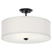 Kichler 43692BK Three Light Semi Flush Mount, Black