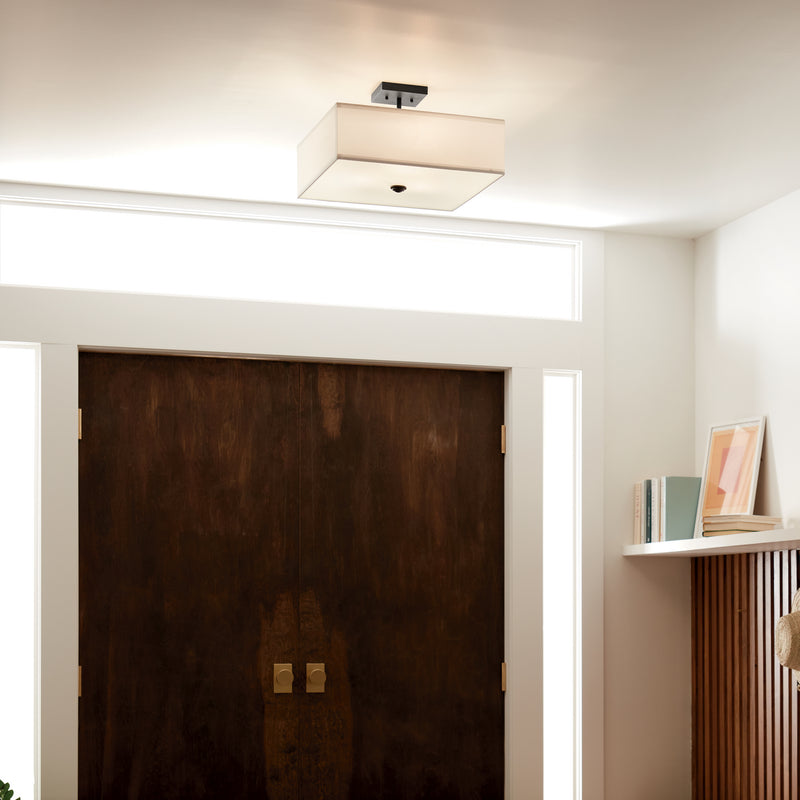 Kichler 43693BK Three Light Semi Flush Mount, Black (5)