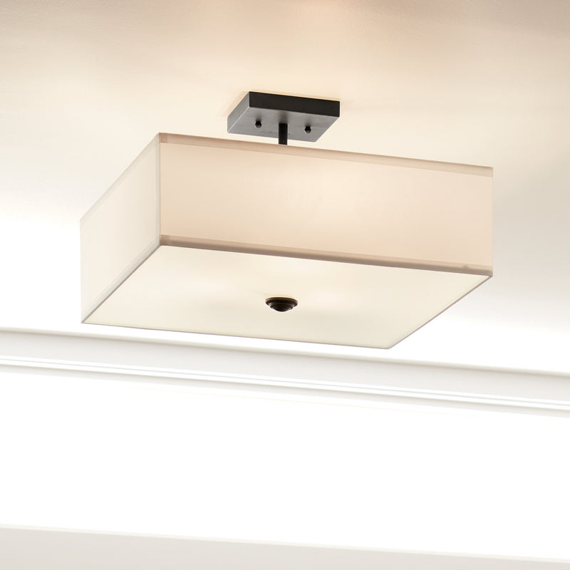 Kichler 43693BK Three Light Semi Flush Mount, Black (6)